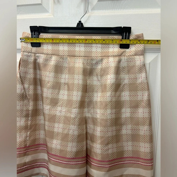 ! Alberta Ferretti high-rise check-print satin shorts sz 6 - Picture 7 of 10